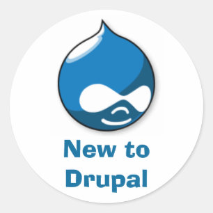 Pegatina Redonda Nuevo a Drupal