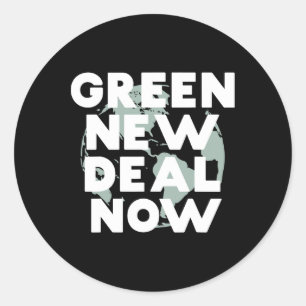 Pegatina Redonda Nuevo acuerdo verde socialista ahora en camiseta