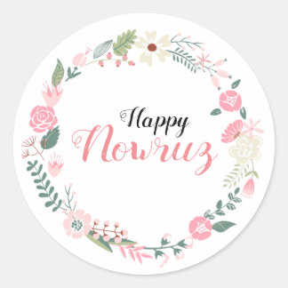 Pegatina Redonda Nuevo año feliz persa de Nouruz (Nouruz)