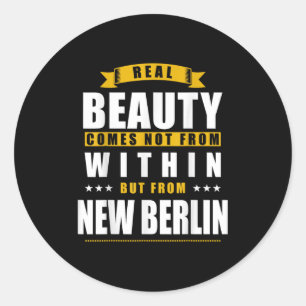 Pegatina Redonda Nuevo Berlín - Regalo divertido de la ciudad D