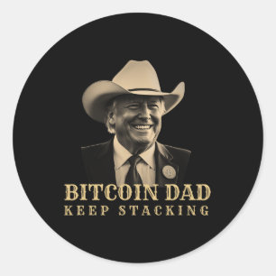 Pegatina Redonda ¡NUEVO! Bitcoin Dad Trump Btc Dad