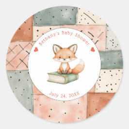 Pegatina Redonda Nuevo capítulo inicia Baby Shower de storybook
