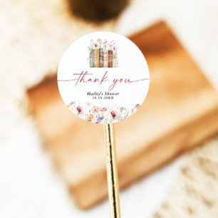 Pegatina Redonda Nuevo capítulo inicia ducha de novia con flores si