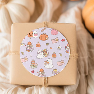 Pegatina Redonda Nuevo capítulo Little Boo Groove Fall Baby Shower