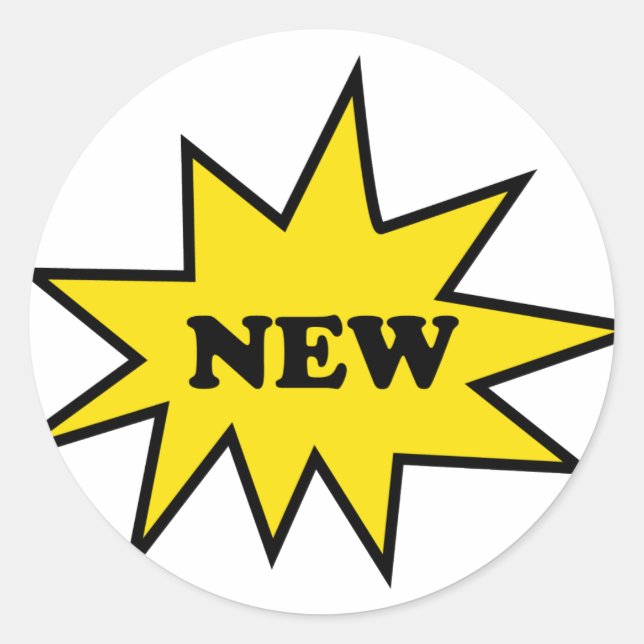 Pegatina Redonda Nuevo icono de producto (Anverso)