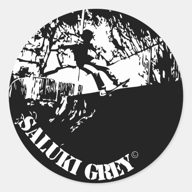 Pegatina Redonda nuevo logo de saludo gris (Anverso)