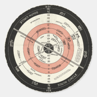 Pegatina Redonda Nuevo mapa correcto de Abizaid de los Pegatinas de