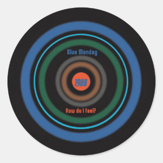 Pegatina Redonda Nuevo Orden Lunes Azul Lunes Británico 80