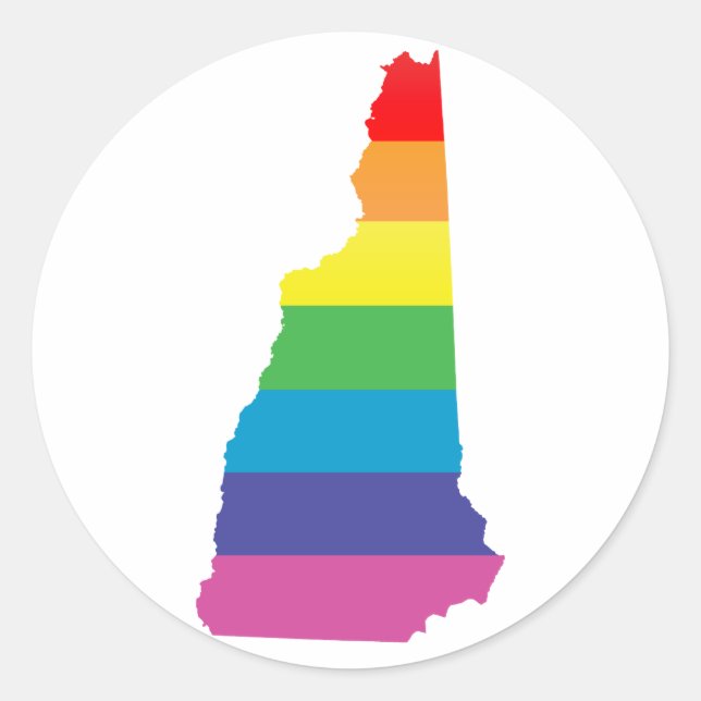 Pegatina Redonda nuevo orgullo de hampshire. (Anverso)