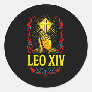 Pegatina Redonda Nuevo Papa Leo Xiv
