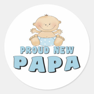 PEGATINA REDONDA NUEVO PAPÁ ORGULLOSO