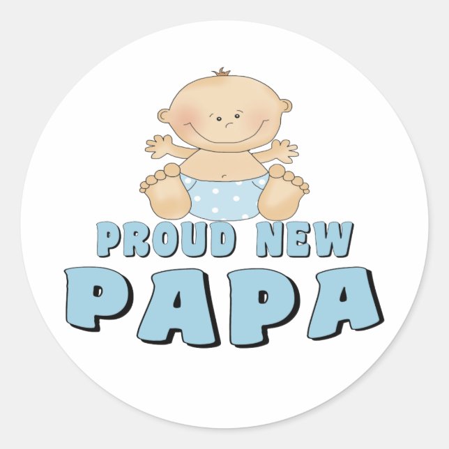 PEGATINA REDONDA NUEVO PAPÁ ORGULLOSO (Anverso)