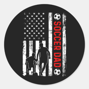 Pegatina Redonda Nuevo Papá Pronto Será Papá Futbolista Retro Ameri