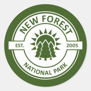 Pegatina Redonda Nuevo Parque Nacional Forestal
