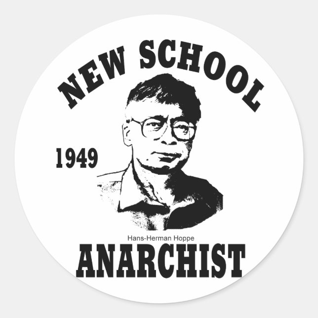 Pegatina Redonda Nuevos anarquistas — Hans-Hermann Hoppe (Anverso)