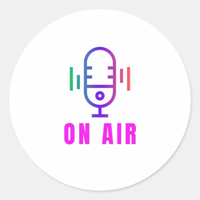 Pegatina Redonda Nuevos pegatinas de diseño de iconos de micrófono (Anverso)