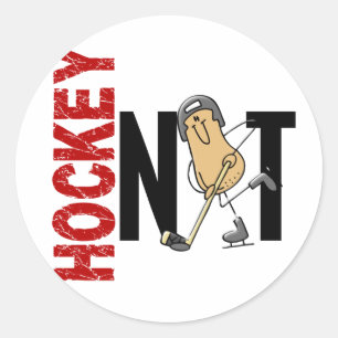 Pegatina Redonda Nuez 1 del hockey