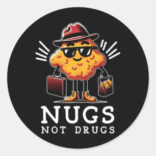 Pegatina Redonda Nuggets Crujientes No Drogas