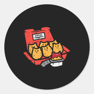 Pegatina Redonda Nuggets gatitos de comida rápida comida para gatos