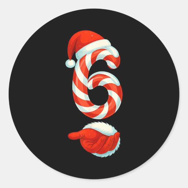 Pegatina Redonda Number 6 7 Meme 67 Couple Pajamas Christmas Matchi (Anverso)