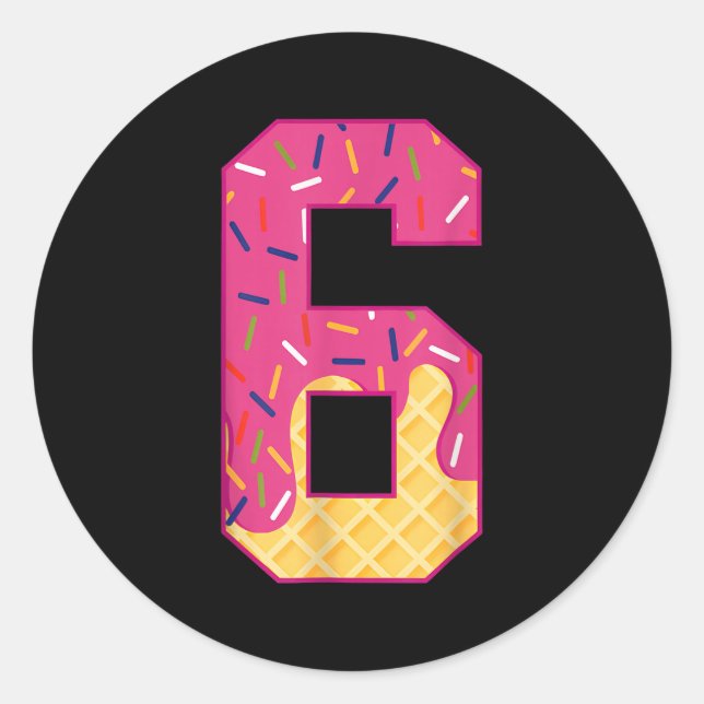 Pegatina Redonda Number 6 Ice Cream Drip 67 Meme Couple Halloween C (Anverso)