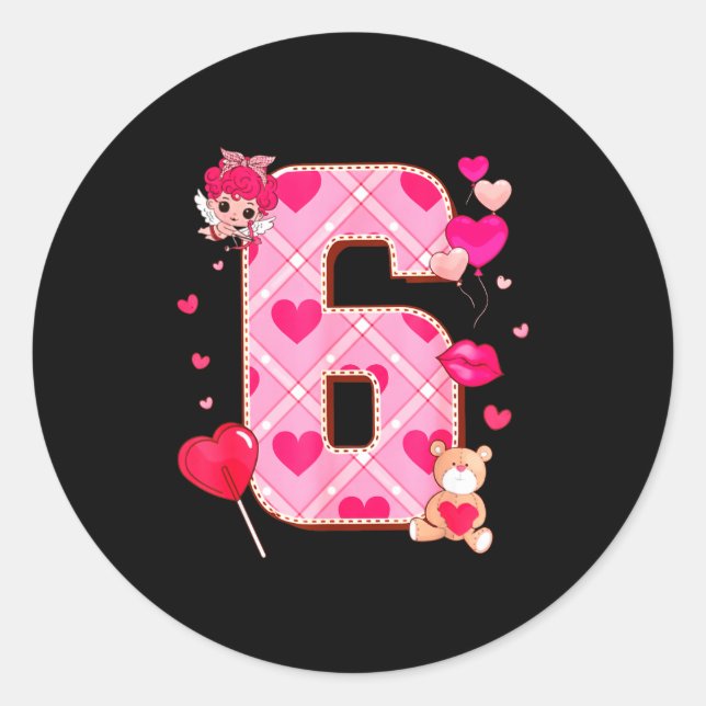 Pegatina Redonda Number 6 Matching 67 Meme 6 7 Couple Matching Vale (Anverso)