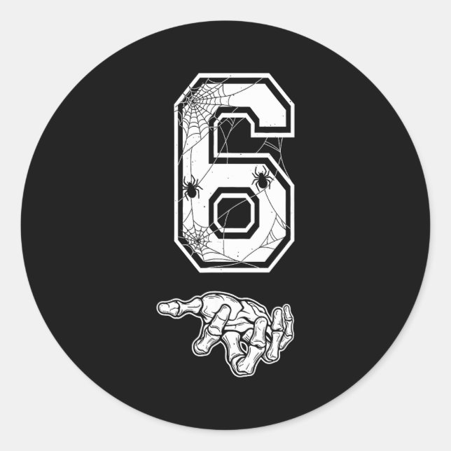 Pegatina Redonda Number 6 Matching 67 Meme Couples Halloween Costum (Anverso)