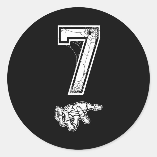 Pegatina Redonda Number 7 Matching 67 Meme Couples Halloween Costum (Anverso)