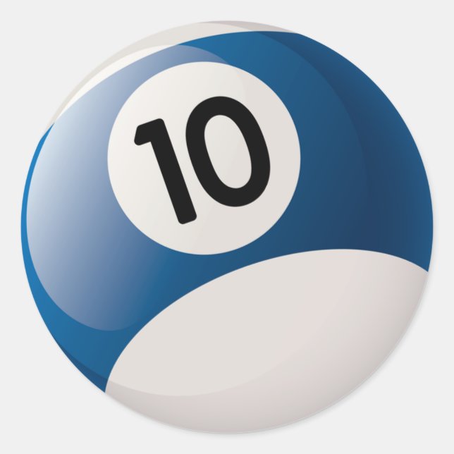 PEGATINA REDONDA NÚMERO 10 BILLIARDS BALL (Anverso)