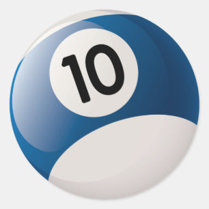 PEGATINA REDONDA NÚMERO 10 BILLIARDS BALL