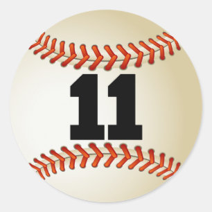 Pegatina Redonda Número 11 de béisbol