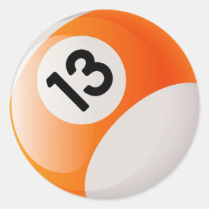 PEGATINA REDONDA NÚMERO 13 BILLIARDS BALL