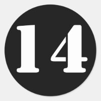 Número 14 Catorce números de esténcil negro por Ja
