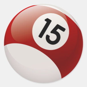 PEGATINA REDONDA NÚMERO 15 BILLARDS BALL