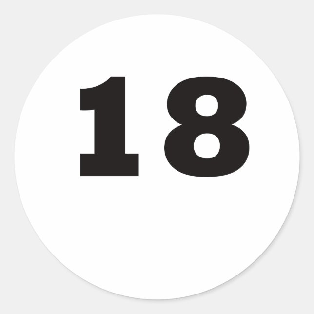 Pegatina Redonda Número 18 (Anverso)