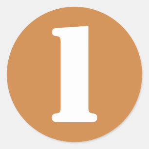 Pegatina Redonda Número 1: Números de esténcil de oro de Perú p