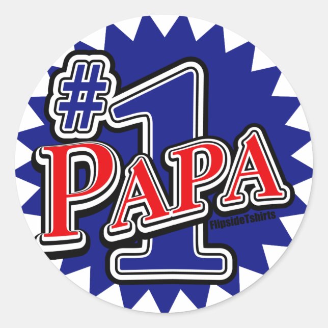 Pegatina Redonda Número 1 Papa (Anverso)