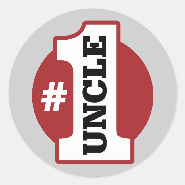 Pegatina Redonda Número 1 Tío (Anverso)