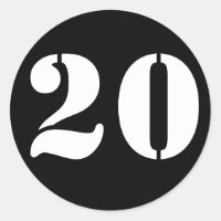 Número 20 Veinte números de esténcil negro por Jan