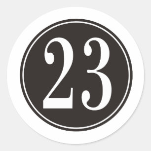 Pegatina Redonda Número 23 - Círculo negro (anverso)