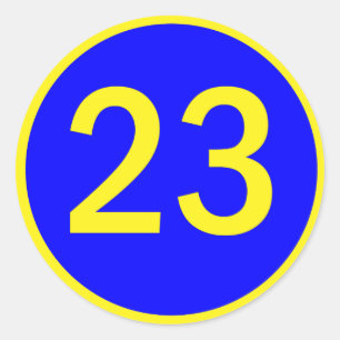 Pegatina Redonda número 23 en círculo