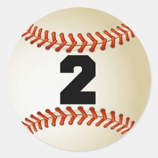 Pegatina Redonda Número 2 de béisbol
