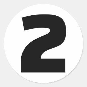 Pegatina Redonda Número 2 dos