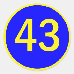 Pegatina Redonda número 43 en círculo