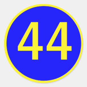 Pegatina Redonda número 44 en círculo