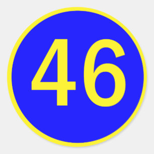 Pegatina Redonda número 46 en un círculo