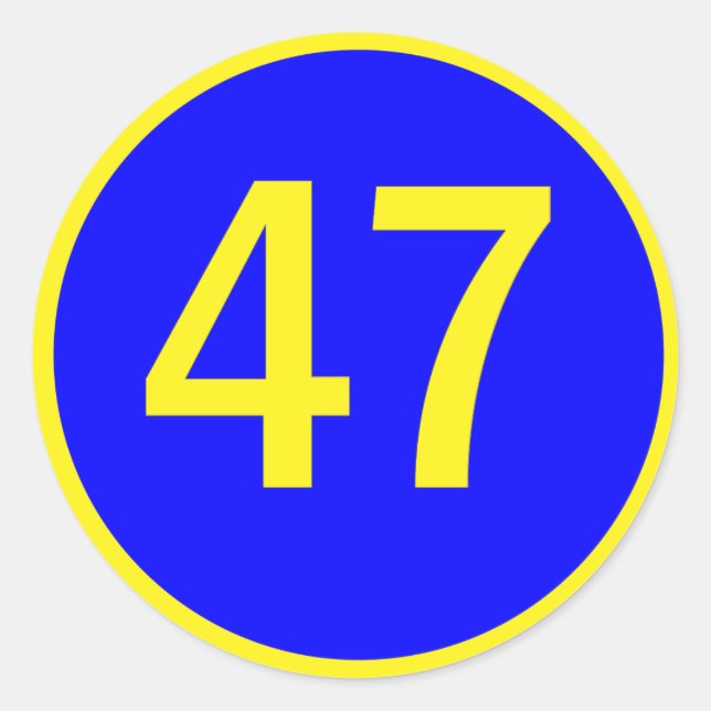 Pegatina Redonda número 47 en círculo (Anverso)