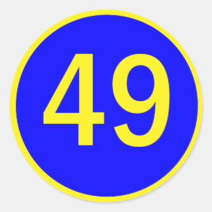 Pegatina Redonda número 49 en círculo