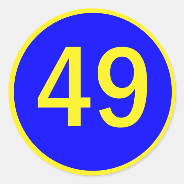 Pegatina Redonda número 49 en círculo (Anverso)