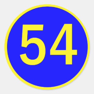 Pegatina Redonda número 54 en círculo